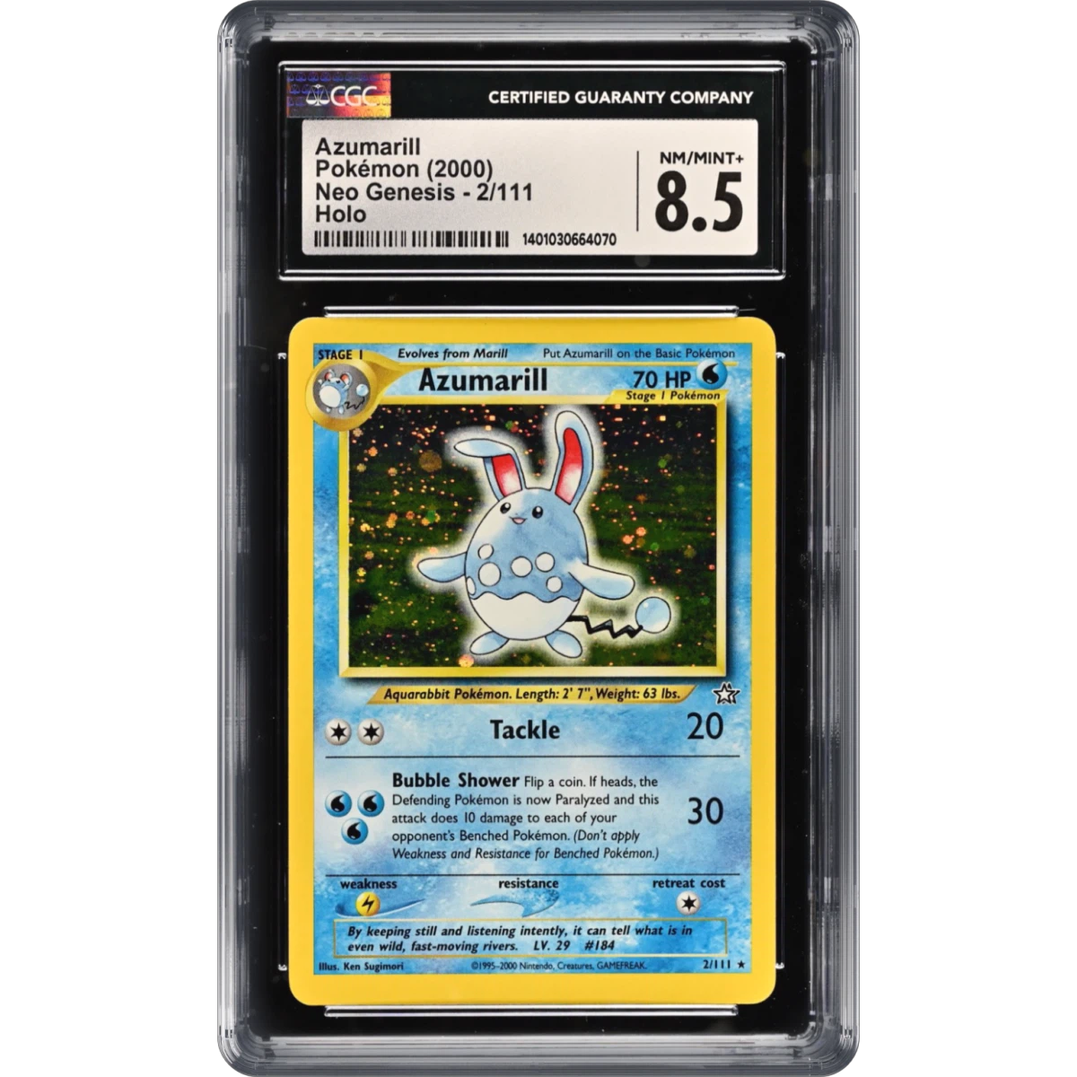2000 Neo Genesis #2/111 Azumarill - Holo (CGC 8.5 NM-MT+)