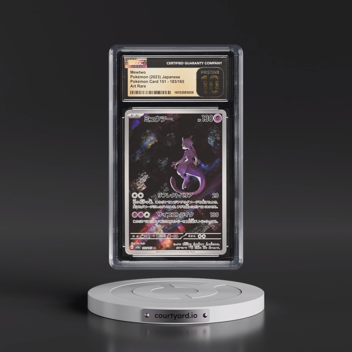 2023 Pokémon Card 151 #183/165 Mewtwo - Art Rare Holo (CGC 10 PRISTINE)