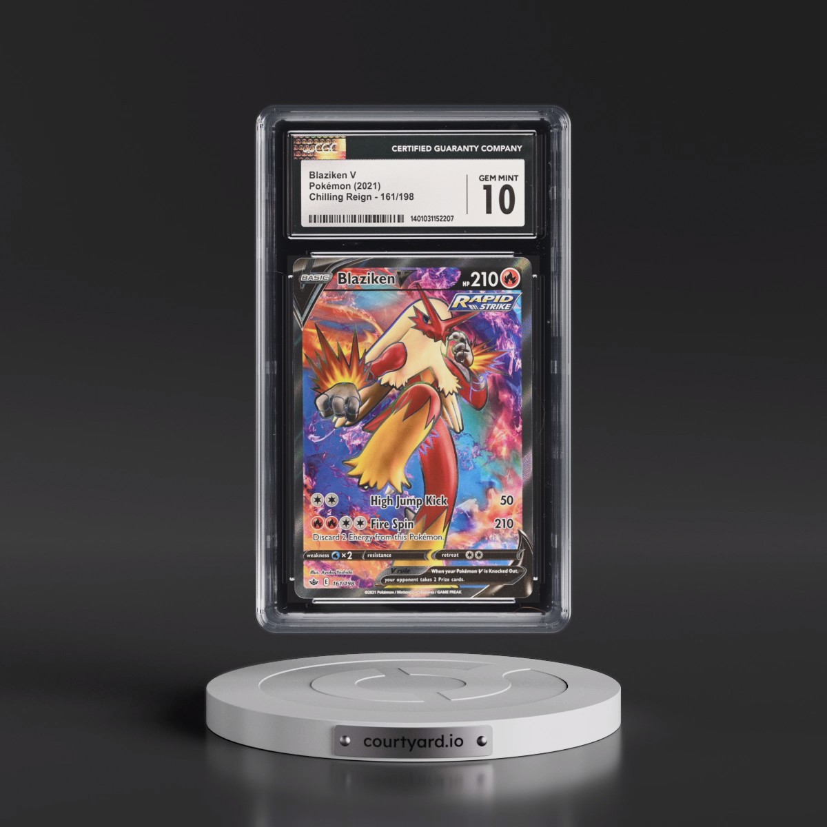 2021 Chilling Reign Blaziken V - Ultra Rare Holo #161/198 CGC 10