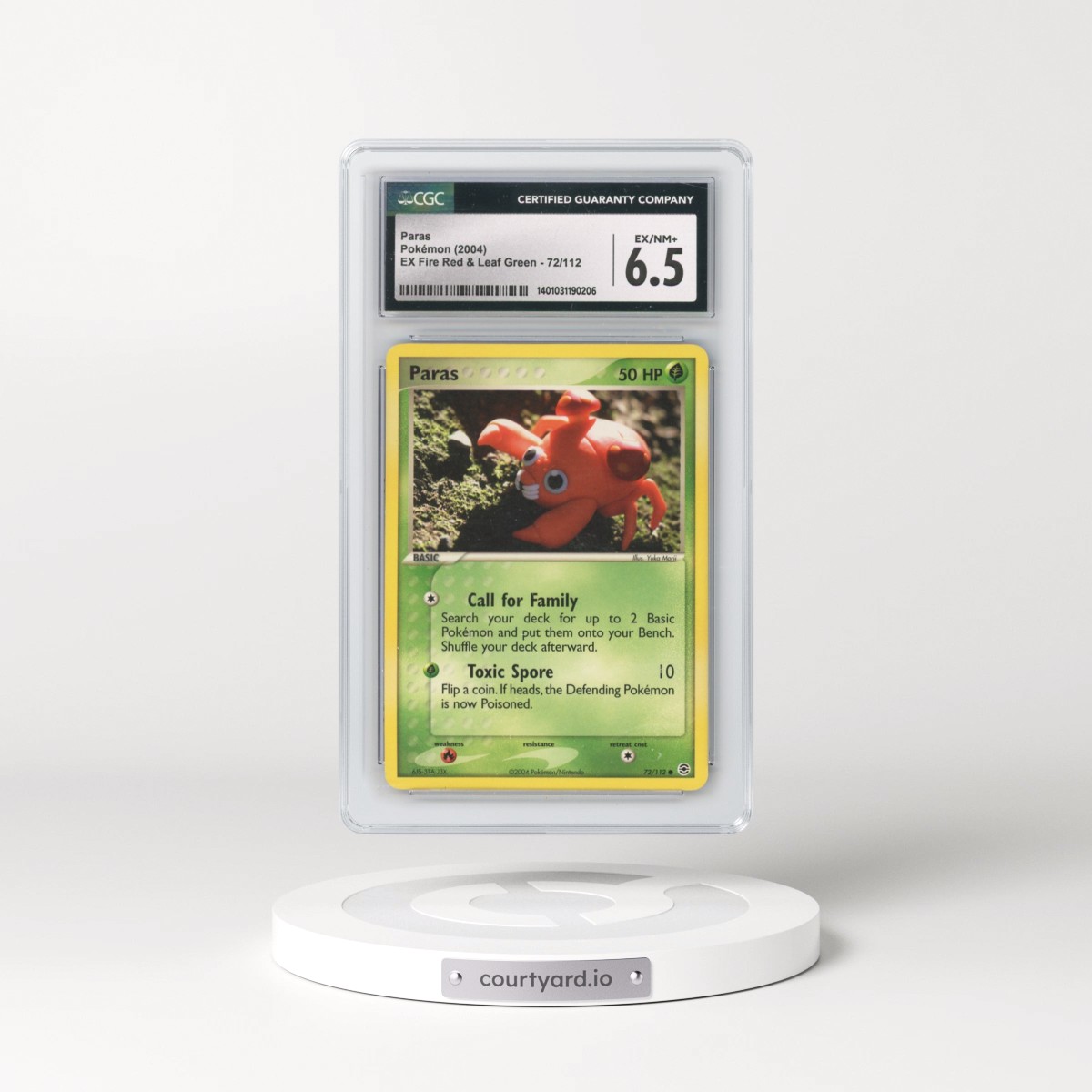 2004 EX Fire Red & Leaf Green #72/112 Paras (CGC 6.5 EX-NM+)