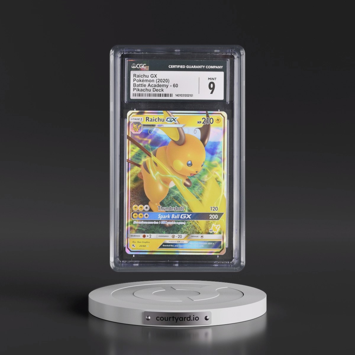 2019 Battle Academy #20/68 Raichu GX - Holo Pikachu Deck #60 (CGC 9 MINT)