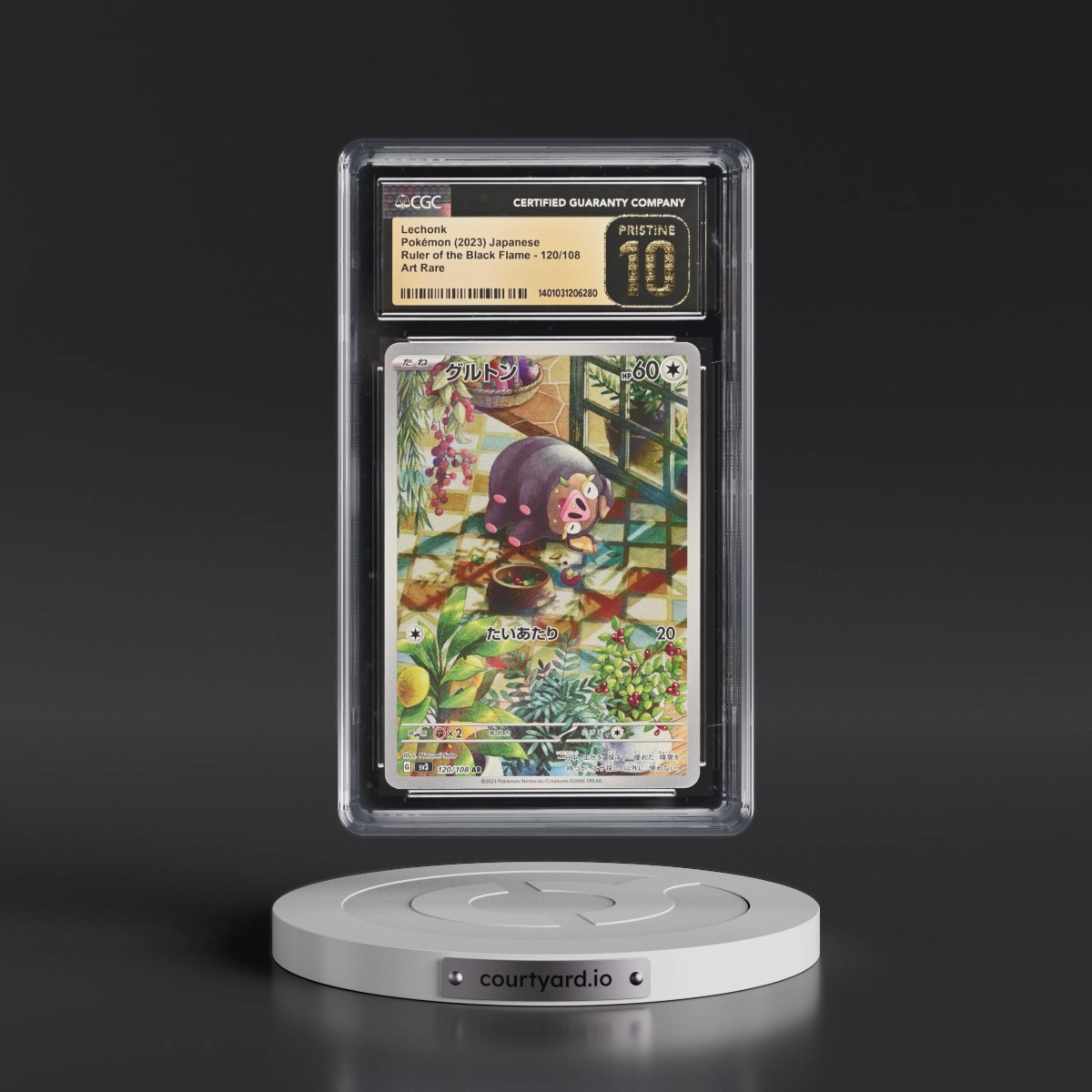 2023 Ruler of the Black Flame #120/108 Lechonk - Art Rare Holo (CGC 10 PRISTINE)