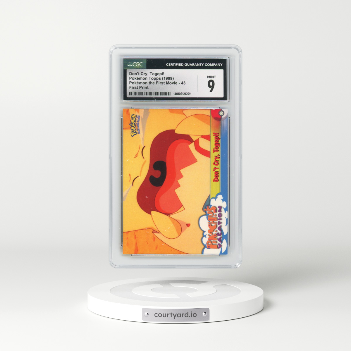 1999 Pokémon the First Movie #43 Don't Cry, Togepi! - First Print (Blue Topps Logo) (CGC 9 MINT)