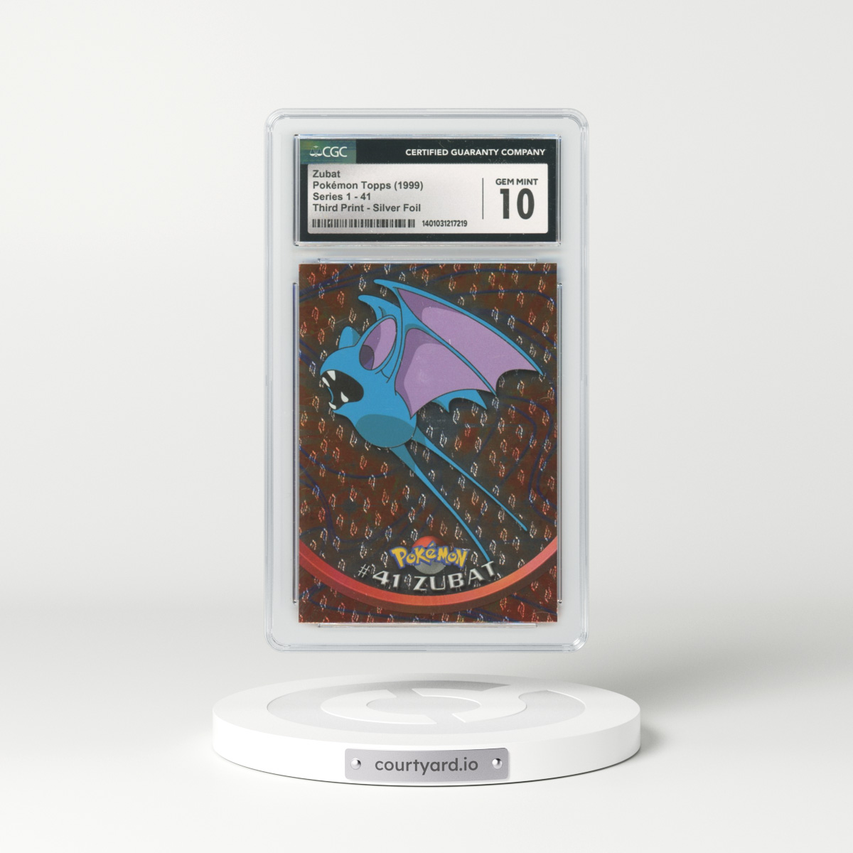 1999 Topps Series 1 #41 Zubat - Holo Third Print (Black Logo) Silver Foil (Flames and Teardrops) (CGC 10 GEM MINT)