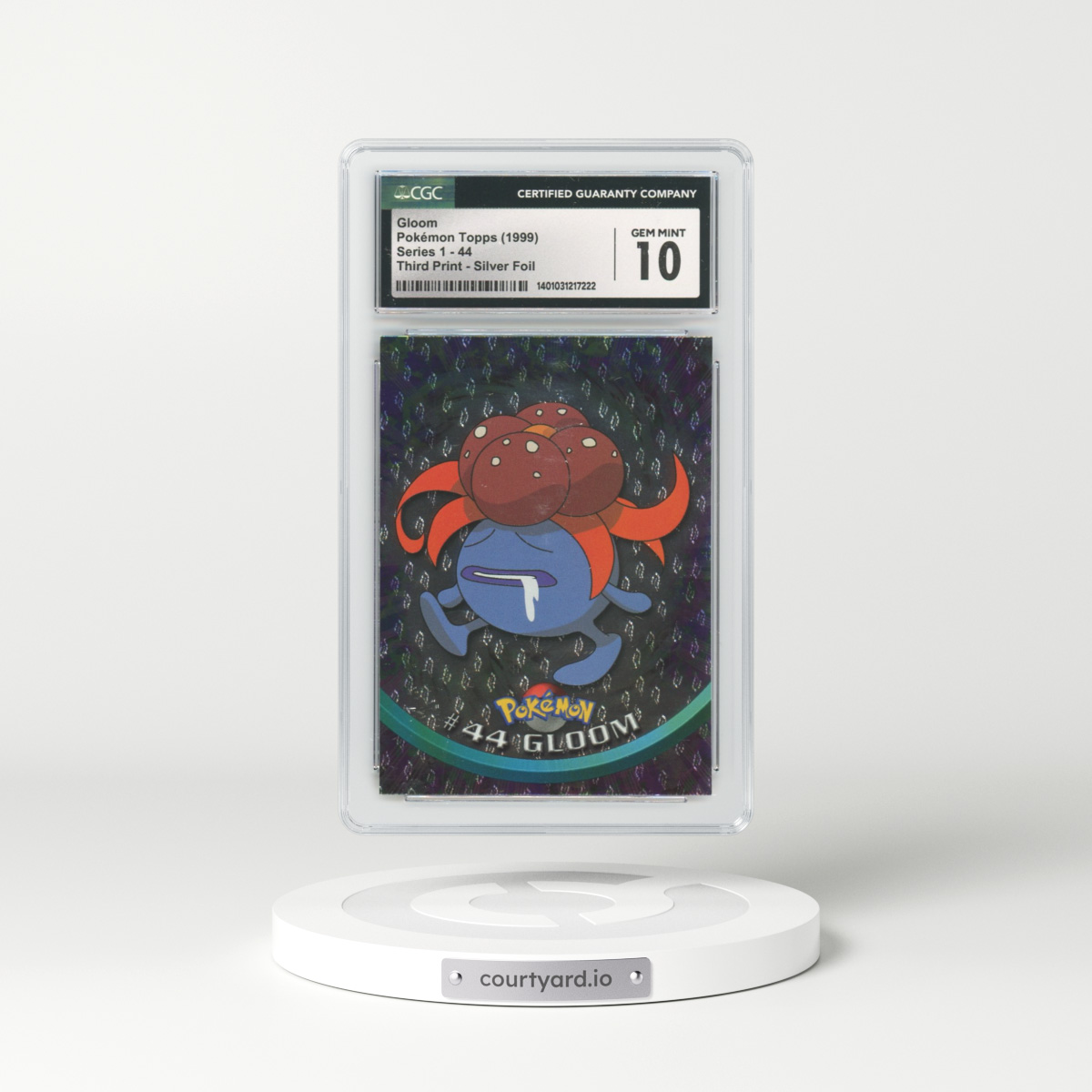 1999 Topps Series 1 #44 Gloom - Holo Third Print (Black Logo) Silver Foil (Flames and Teardrops) (CGC 10 GEM MINT)