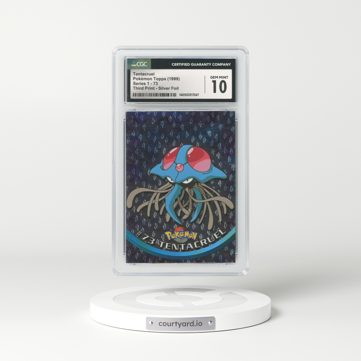 1999 Topps Series 1 #73 Tentacruel - Holo Third Print (Black Logo) Silver Foil (Flames and Teardrops) (CGC 10 GEM MINT)
