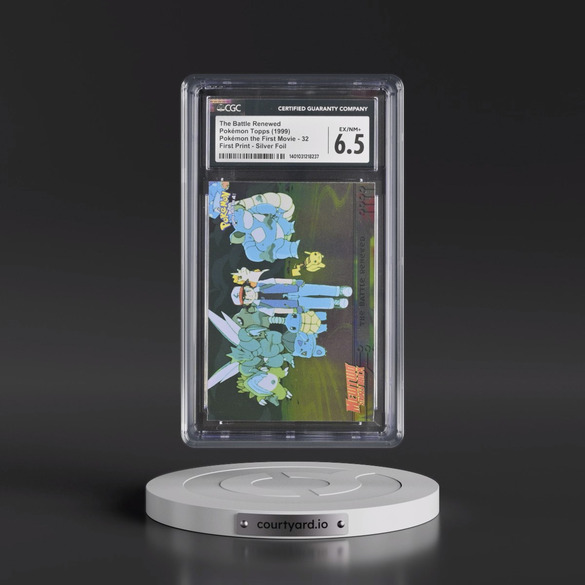 1999 Pokémon the First Movie #32 The Battle Renewed - First Print (Blue Topps Logo) Silver Foil (CGC 6.5 EX-NM+)