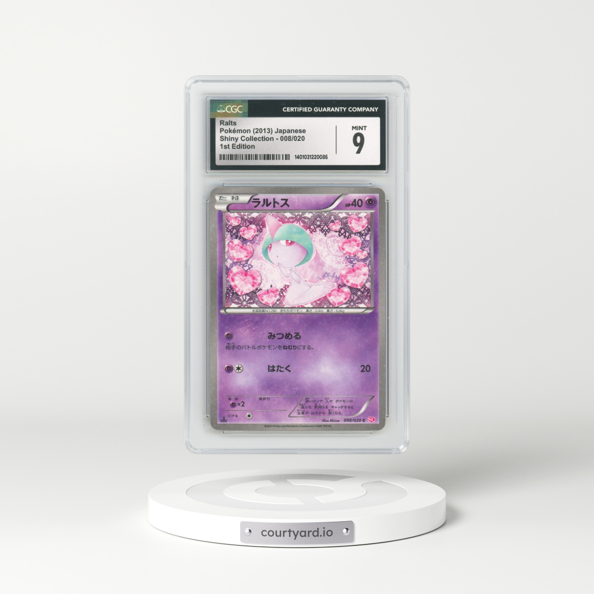 2013 Shiny Collection #008/020 Ralts - 1st Edition Holo (CGC 9 MINT)
