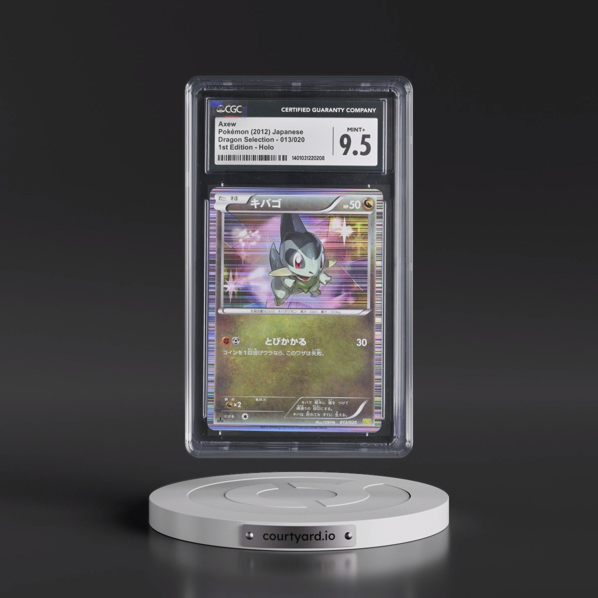 2012 Dragon Selection #013/020 Axew - 1st Edition Holo (CGC 9.5 MINT+)