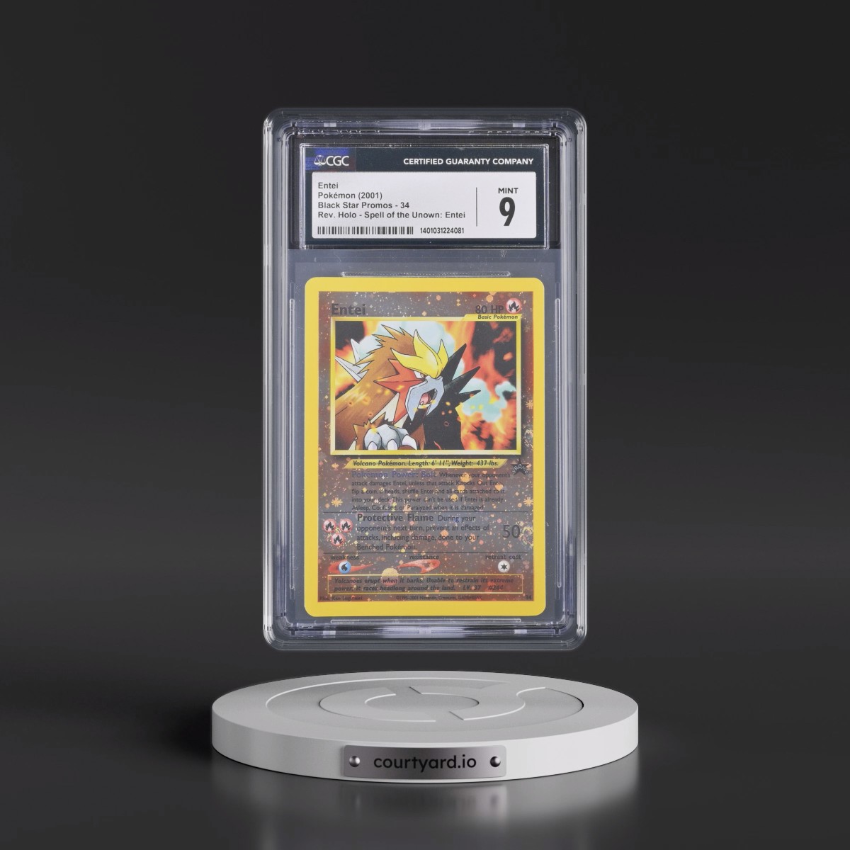 1999 Black Star Promos #34 Entei - Reverse Holo Spell of the Unown: Entei () (CGC 9 MINT)