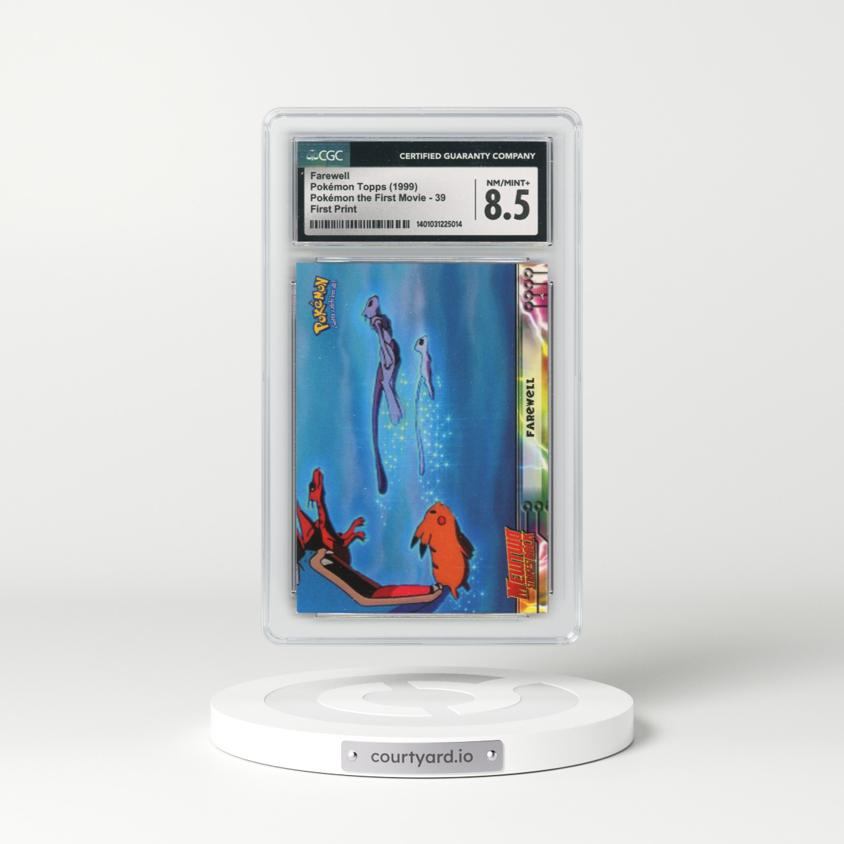 1999 Pokémon the First Movie #39 Farewell - First Print (Blue Topps Logo) (CGC 8.5 NM-MT+)