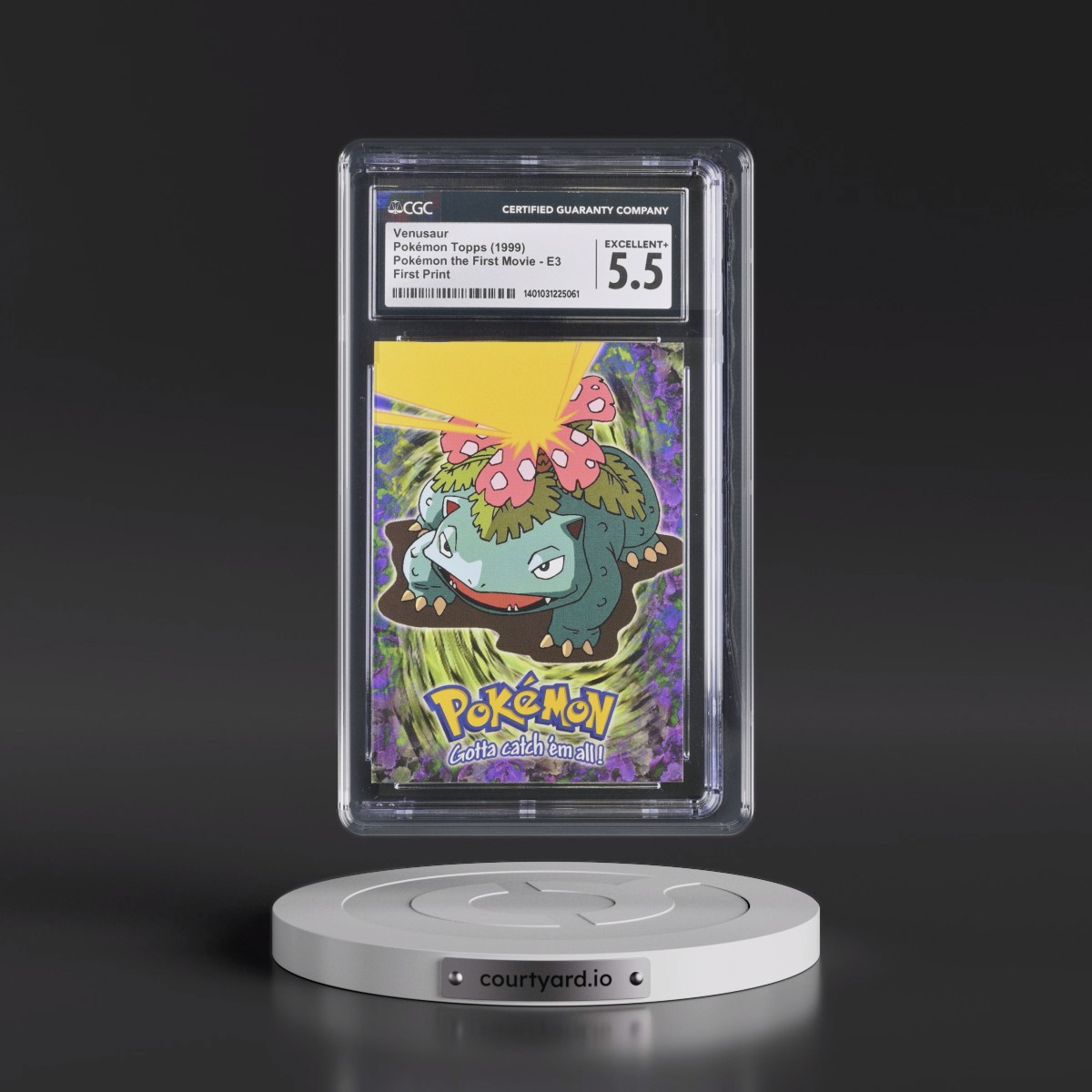 1999 Pokémon the First Movie #E3 No.03 Venusaur - First Print (Blue Topps Logo) (CGC 5.5 EX+)