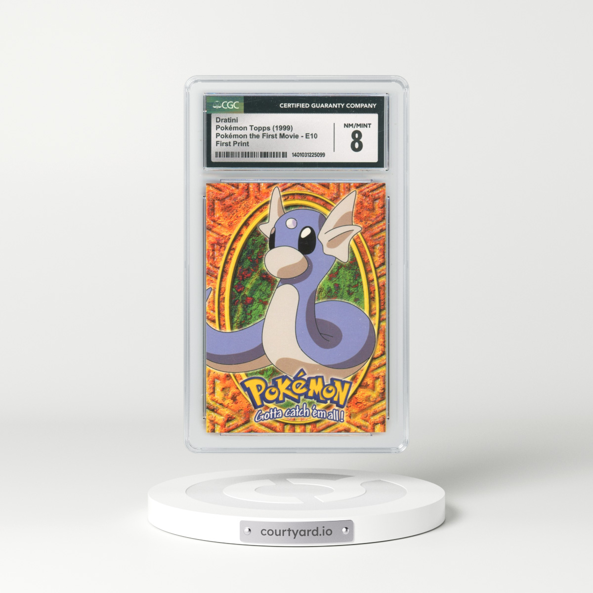 1999 Pokémon the First Movie #E10 No.147 Dratini - First Print (Blue Topps Logo) (CGC 8 NM-MT)