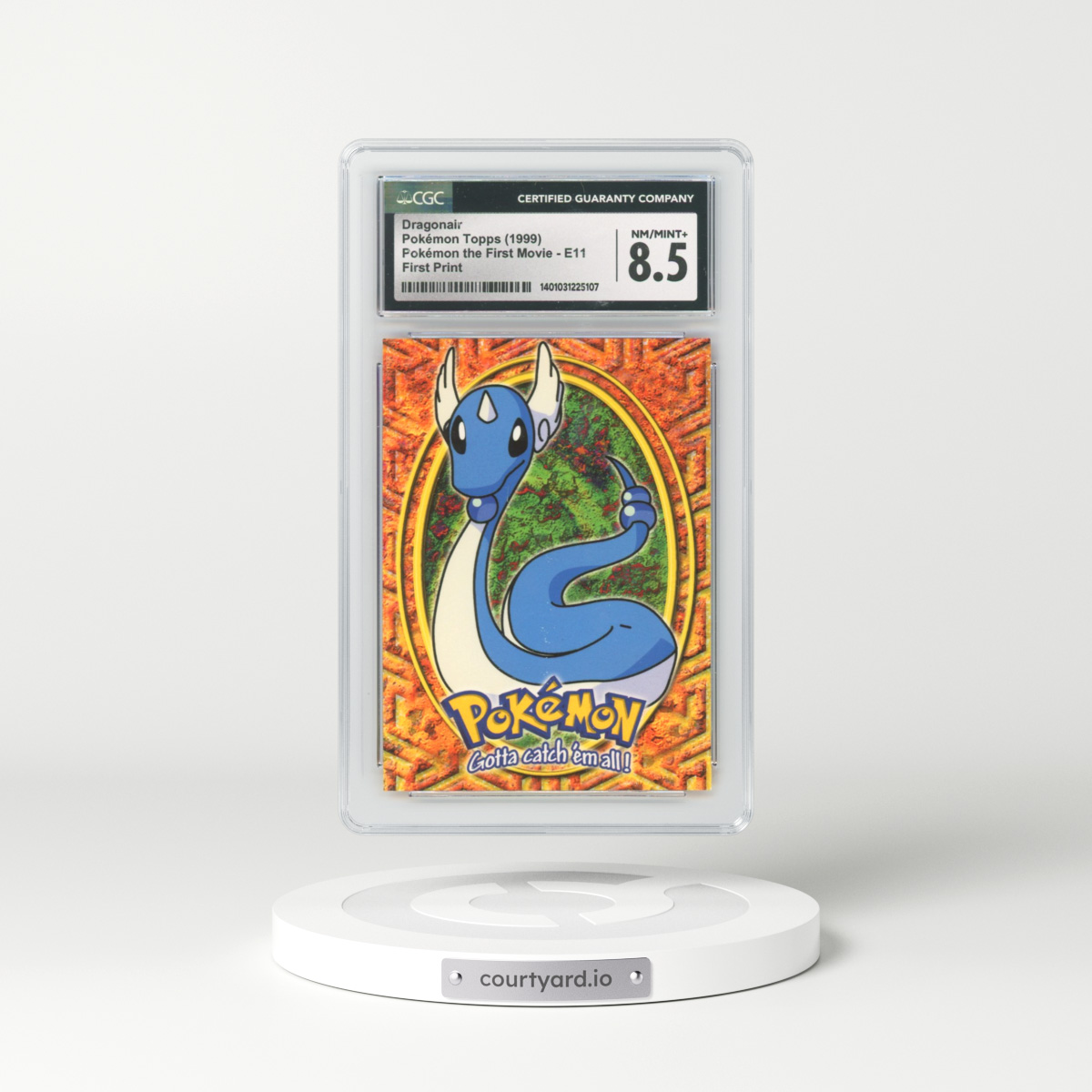 1999 Pokémon the First Movie #E11 No.148 Dragonair - First Print (Blue Topps Logo) (CGC 8.5 NM-MT+)