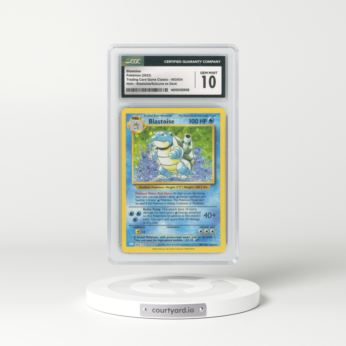 2023 Trading Card Game Classic #3 Blastoise - Holo (CGC 10 GEM MINT)