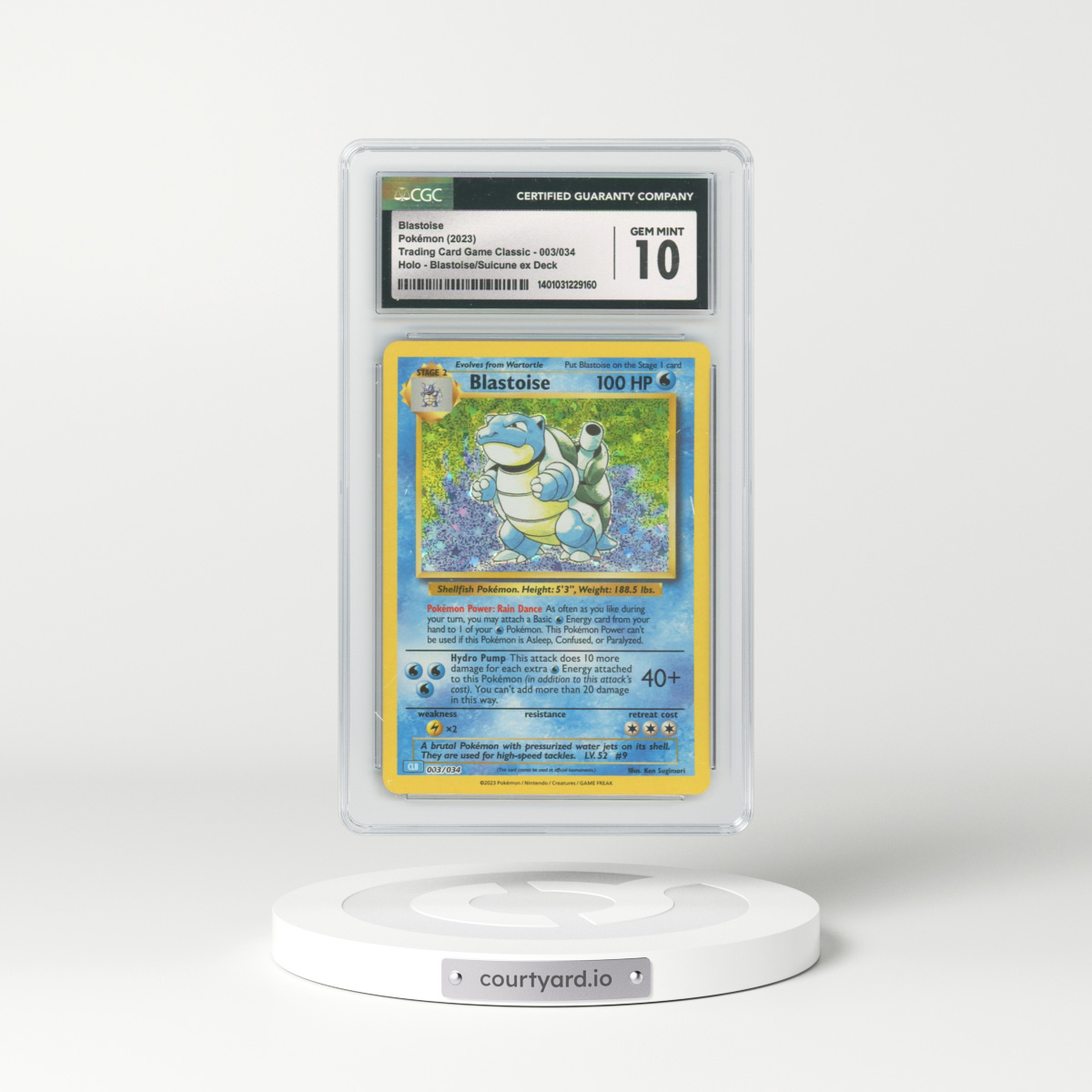 2023 Trading Card Game Classic #3 Blastoise - Holo (CGC 10 GEM MINT)