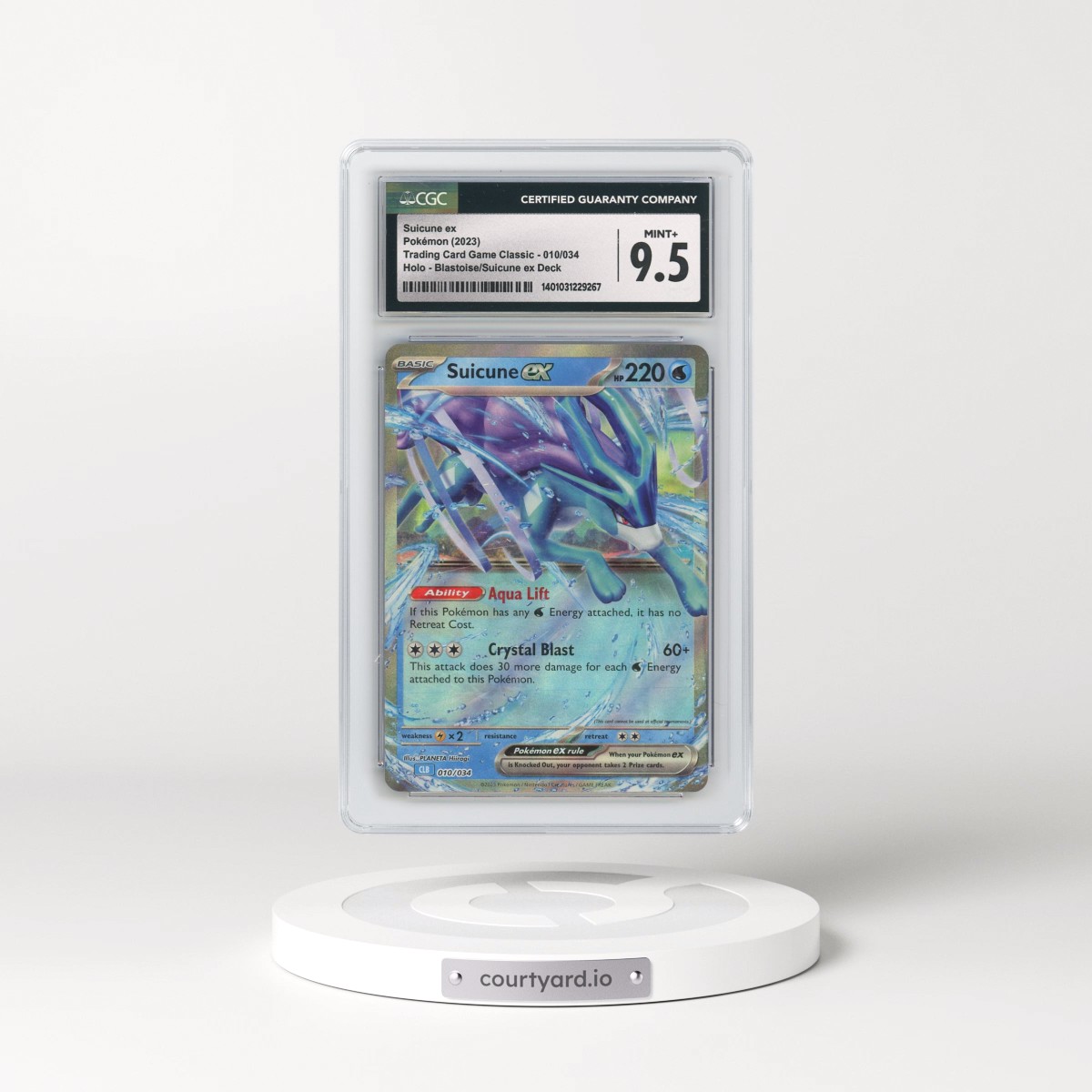 2023 Trading Card Game Classic - CLV, CLC, CLB #010/034 Suicune ex - Blastoise & Suicune ex Deck - CLB Holo (CGC 9.5 MINT+)