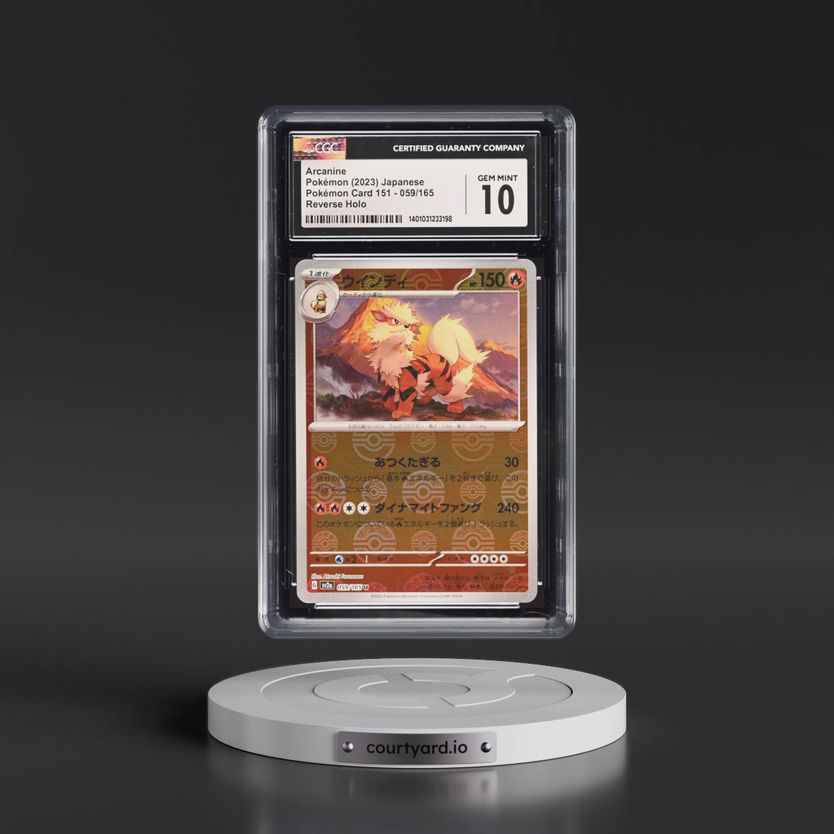 2023 Pokémon Card 151 #059/165 Arcanine - Reverse Holo Poké Ball (CGC 10 GEM MINT)
