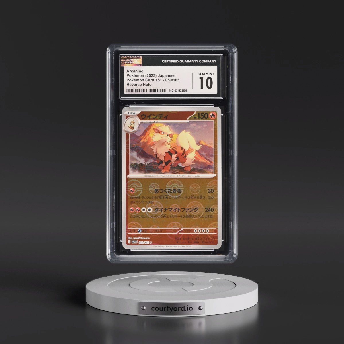 2023 Pokémon Card 151 #059/165 Arcanine - Reverse Holo Poké Ball (CGC 10 GEM MINT)