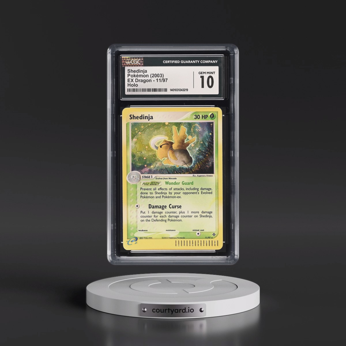 2003 EX Dragon (2003 Copyright, w/ "e" Symbol) #11/97 Shedinja - Holo (CGC 10 GEM MINT)