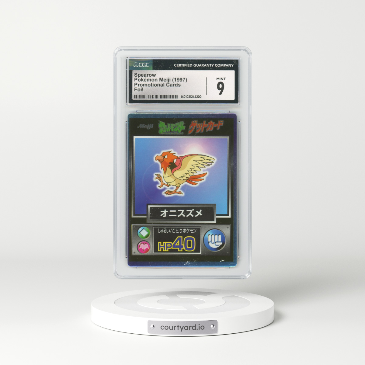 1997 Japanese Meiji Promo Foil Spearow (CGC 9 MINT)