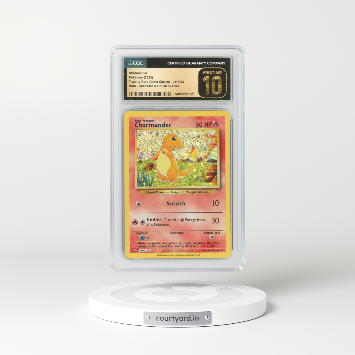2023 Trading Card Game Classic #1 Charmander - Holo (CGC 10 PRISTINE)