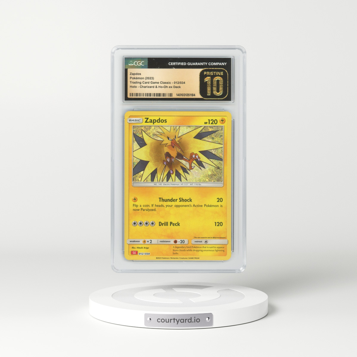 2023 Trading Card Game Classic #12 Zapdos - Holo (CGC 10 PRISTINE)