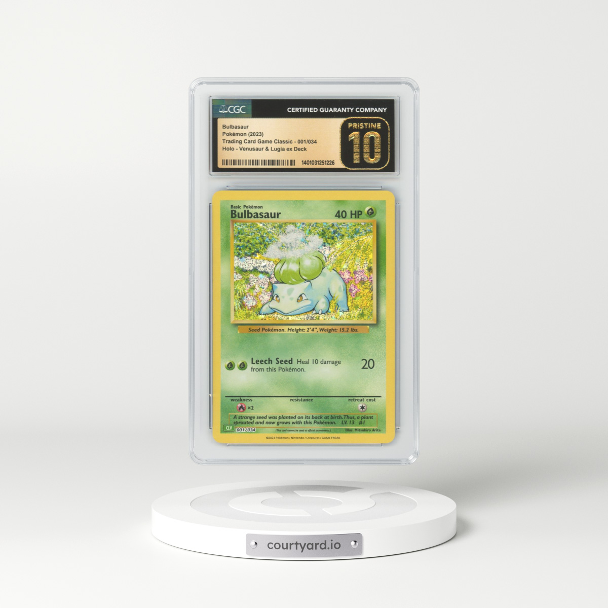 2023 Trading Card Game Classic #1 Bulbasaur - Holo (CGC 10 PRISTINE)