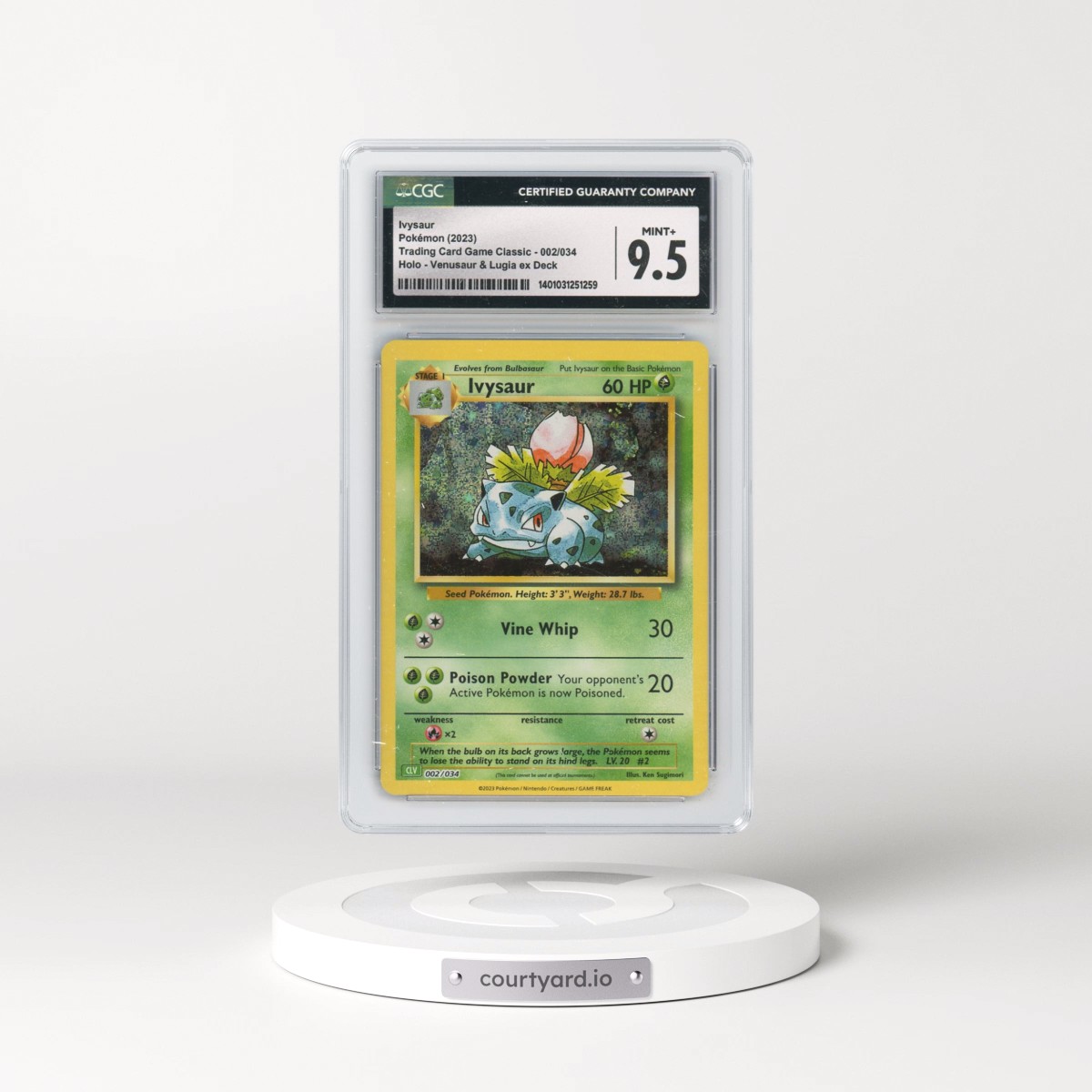 2023 Trading Card Game Classic - CLV, CLC, CLB #002/034 Ivysaur - Holo Venusaur & Lugia ex Deck - CLV (CGC 9.5 MINT+)