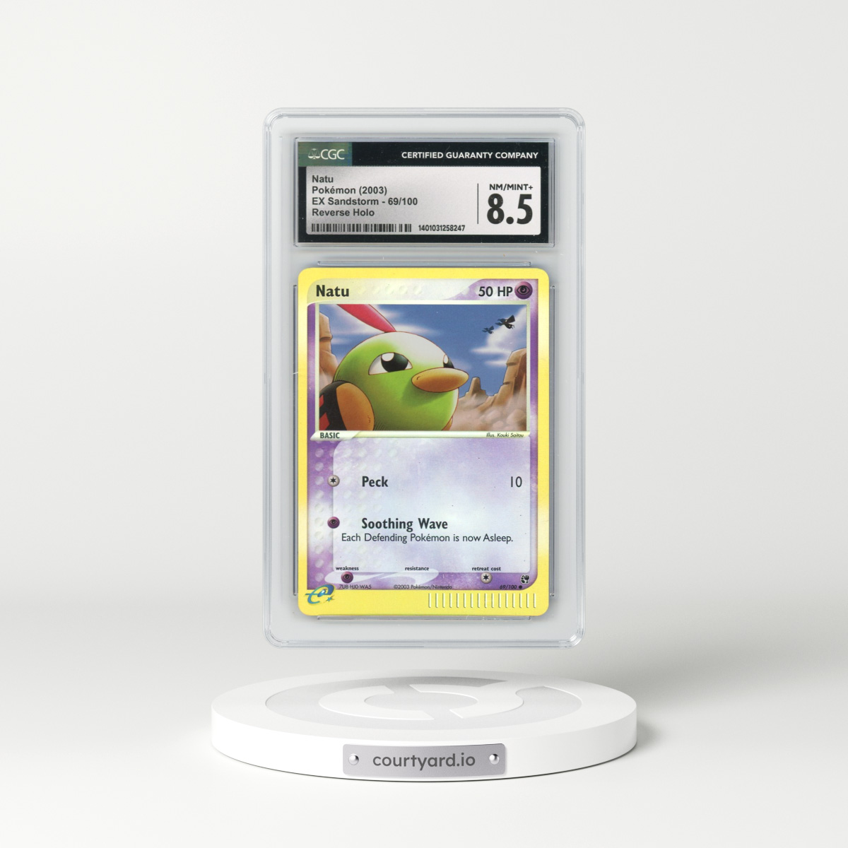 2003 EX Sandstorm (2003 Copyright, w/ "e" Symbol) #69/100 Natu - Reverse Holo (CGC 8.5 NM-MT+)