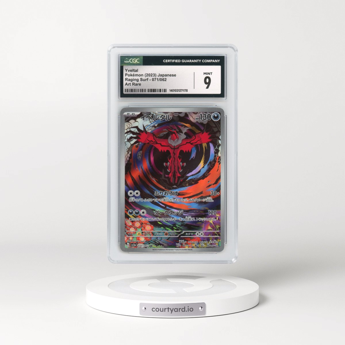 2023 Raging Surf Japanese Yveltal - Full Art Holo #71 CGC 9