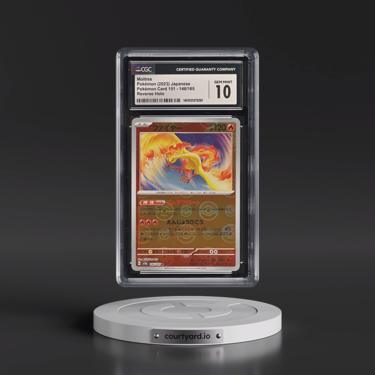 2023 Pokémon Card 151 #146/165 Moltres - Reverse Holo Poke Ball (CGC 10 GEM MINT)