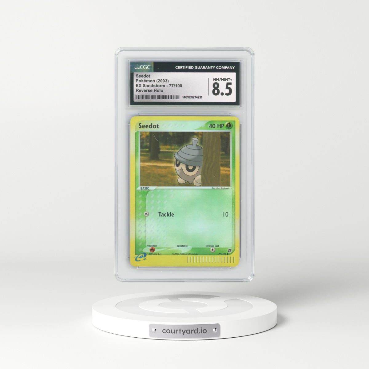2003 EX Sandstorm (2003 Copyright, w/ "e" Symbol) #77/100 Seedot - Reverse Holo (CGC 8.5 NM-MT+)