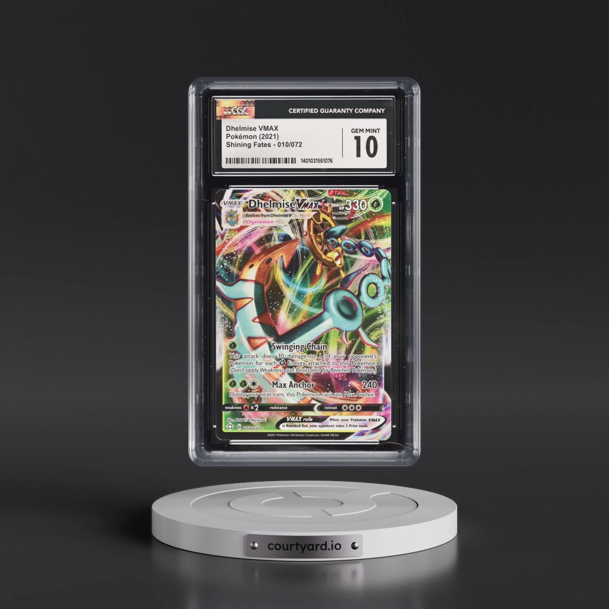 2021 Shining Fates #010/072 Dhelmise VMAX - Holo (CGC 10 GEM MINT)