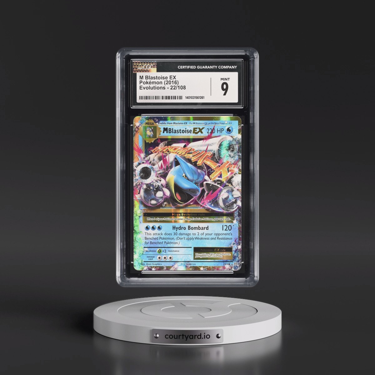 2016 Evolutions #22/108 M Blastoise EX - Holo (CGC 9 MINT)