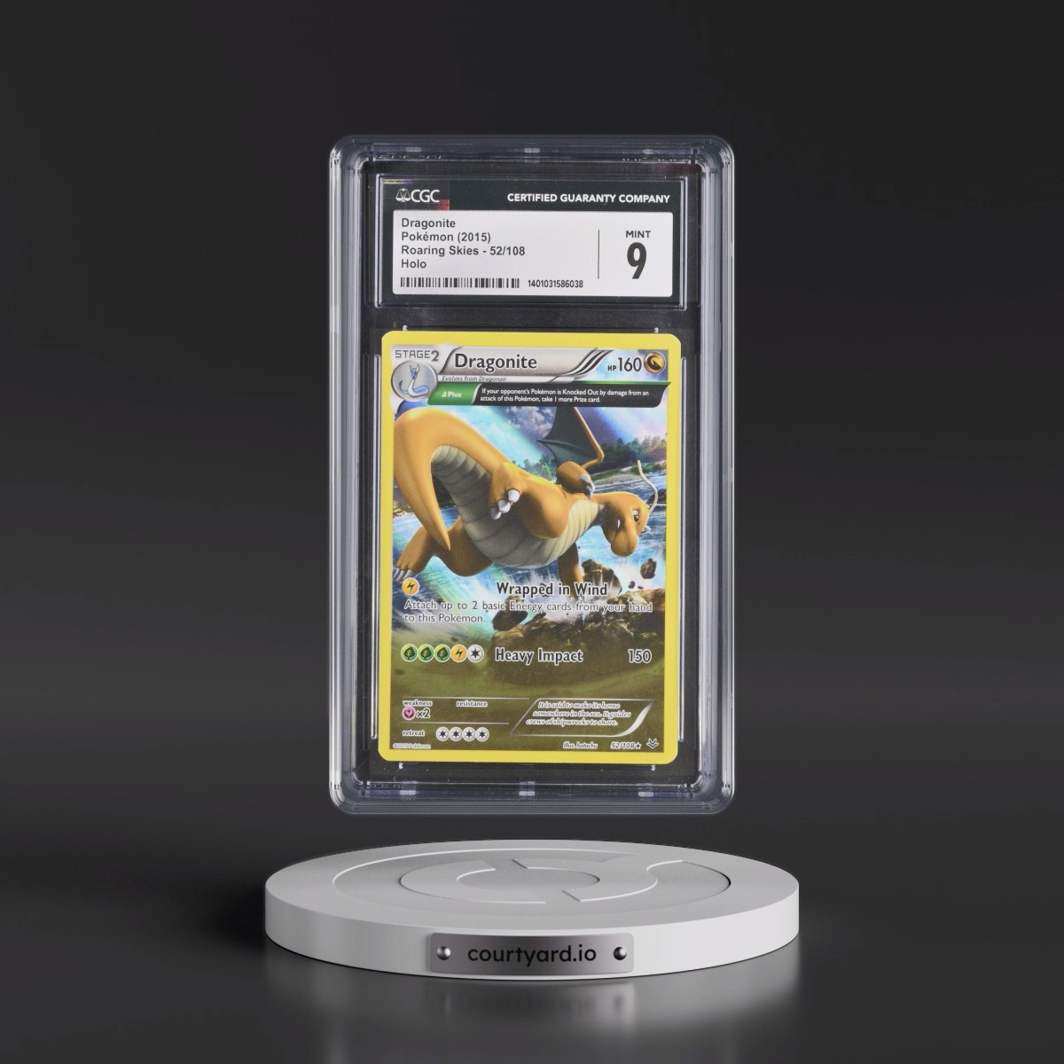 2015 Roaring Skies #52/108 Dragonite - Holo (CGC 9 MINT)