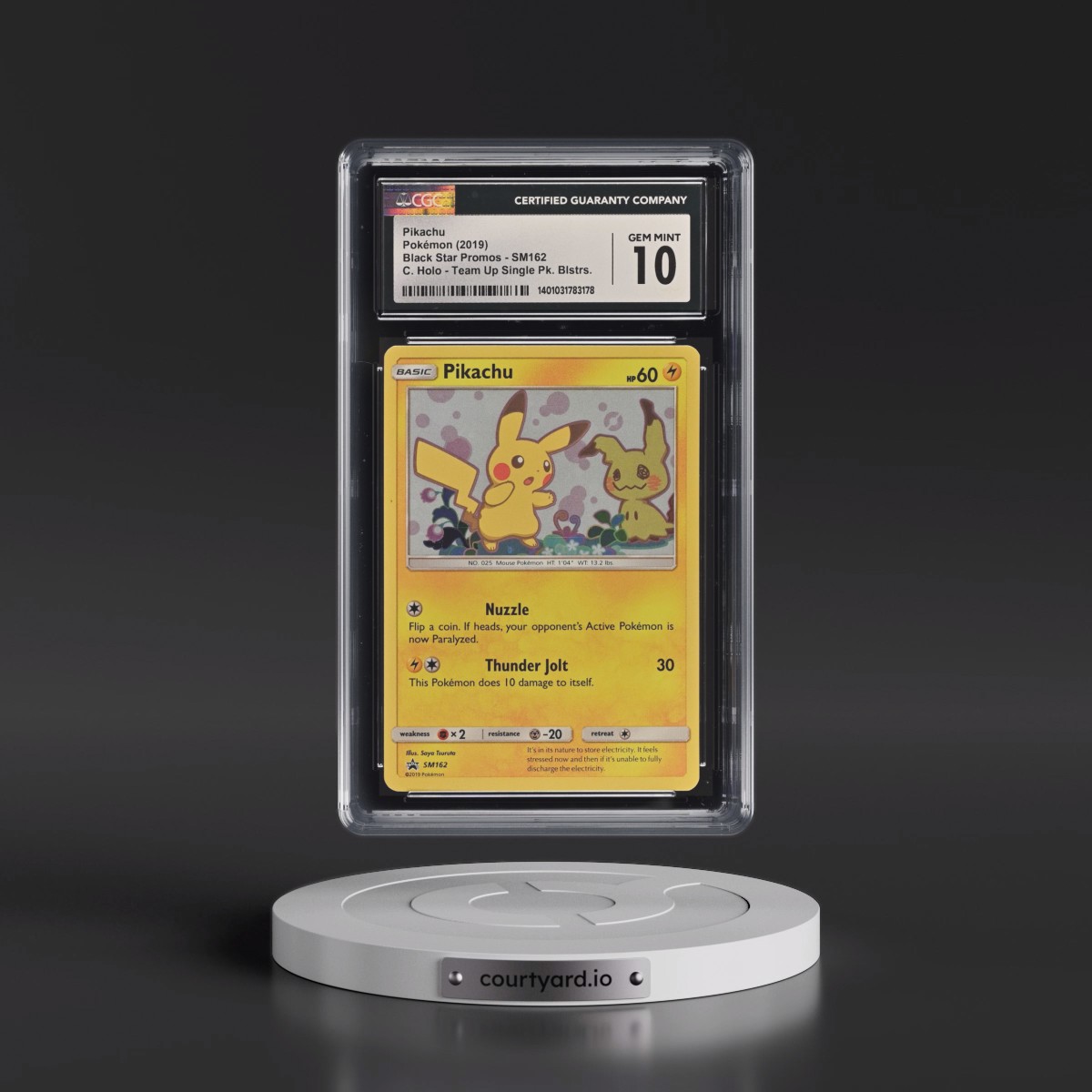 2016 Black Star Promos - Sun & Moon #SM162 Pikachu - Team Up 1-Pack Blister (Cosmos Holo) (CGC 10 GEM MINT)
