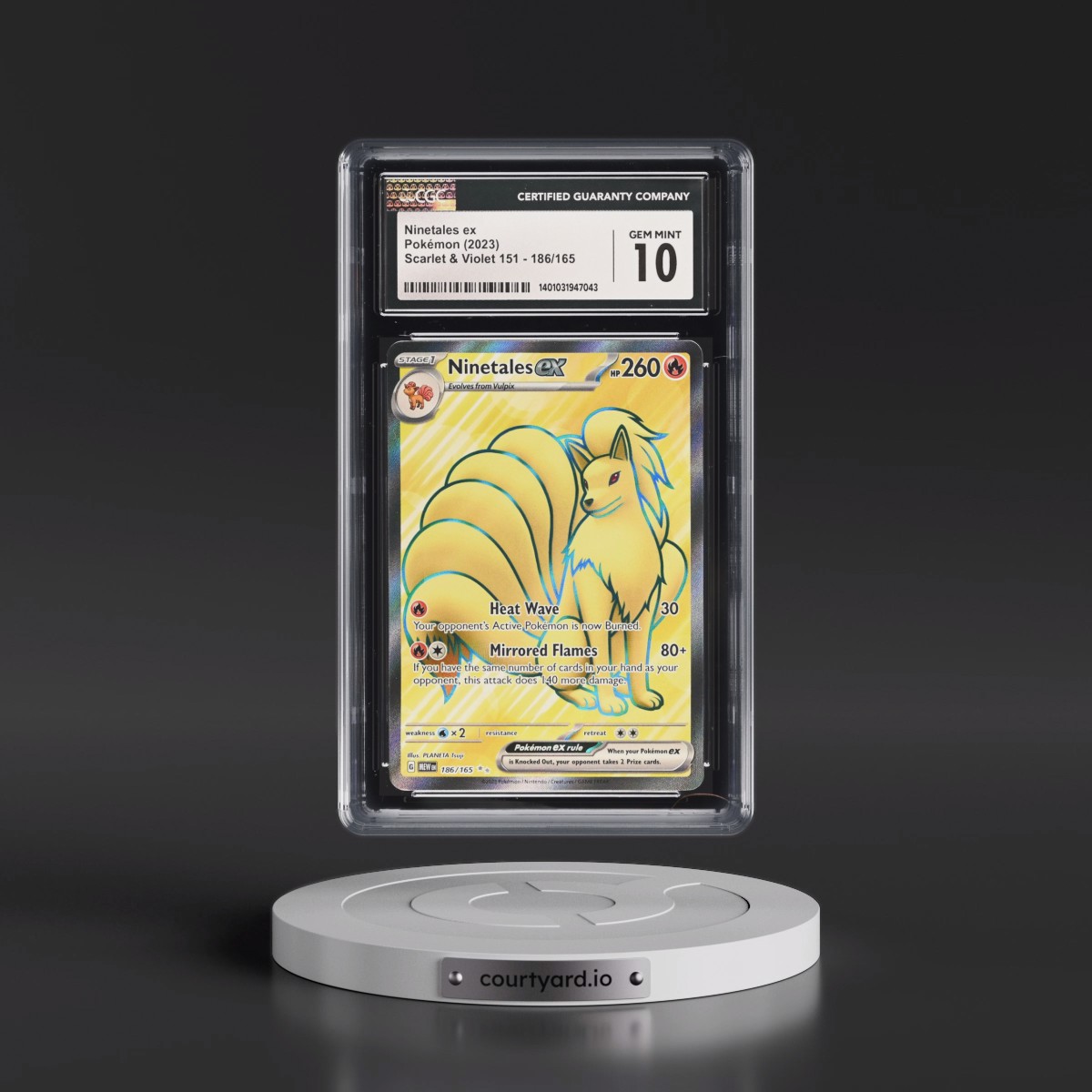 2023 Scarlet & Violet 151 - MEW EN #186/165 Ninetales ex - Ultra Rare Holo (CGC 10 GEM MINT)