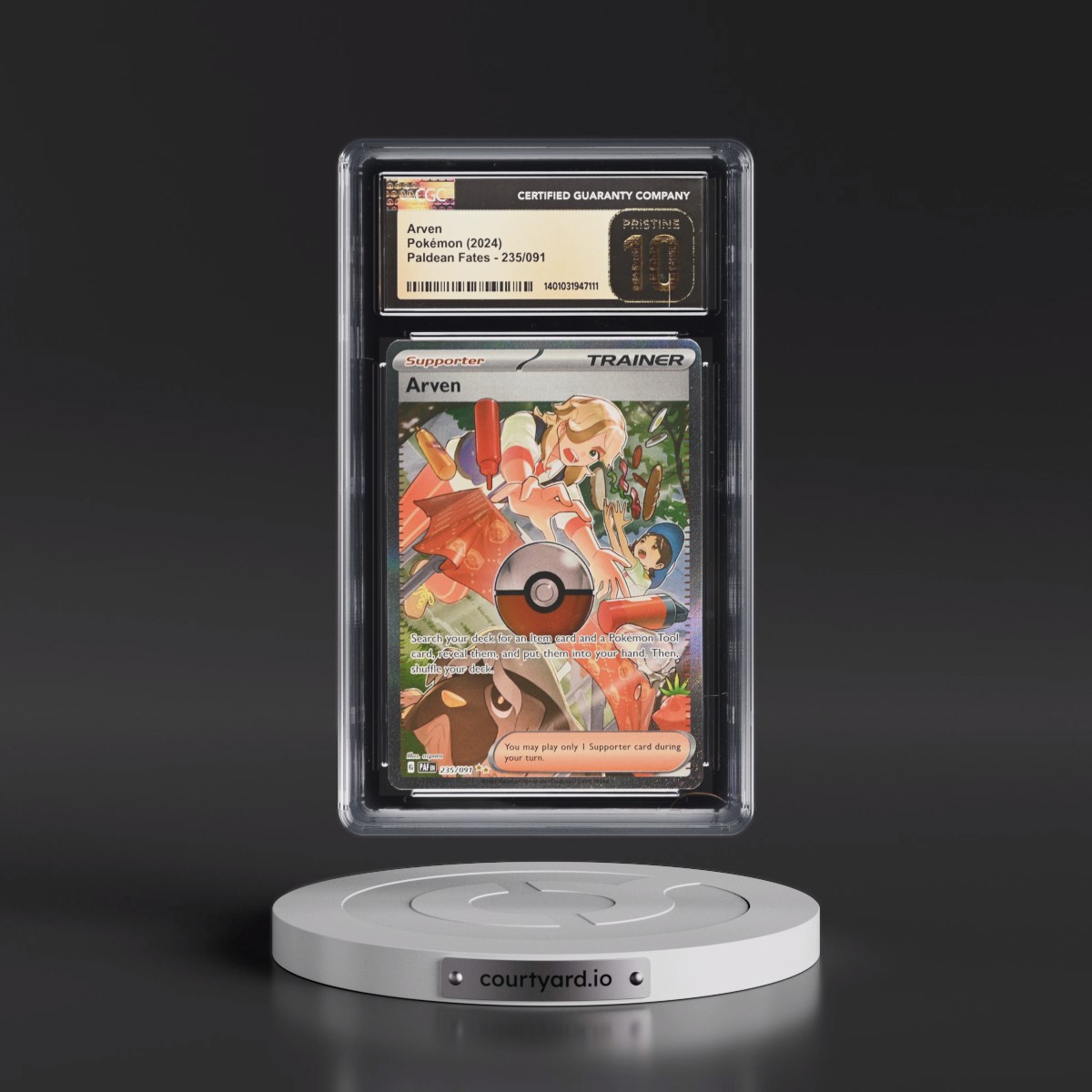 2024 Paldean Fates - PAF EN #235/091 Arven - Special Illustration Rare (Holo) (CGC 10 PRISTINE)