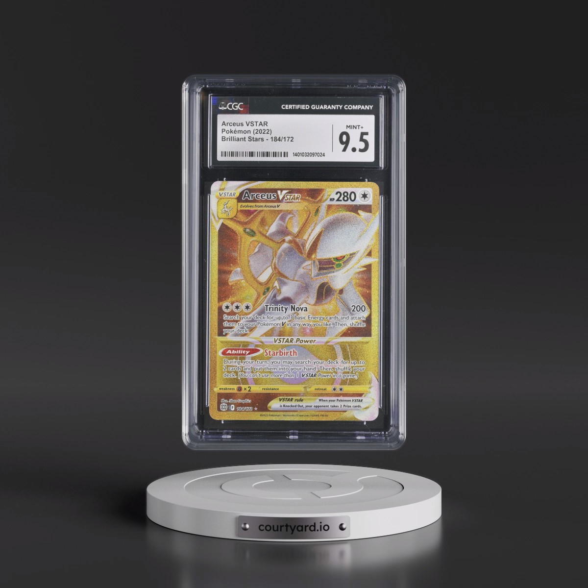 2022 Brilliant Stars #184/172 Arceus VSTAR - Secret Rare Holo (CGC 9.5 MINT+)