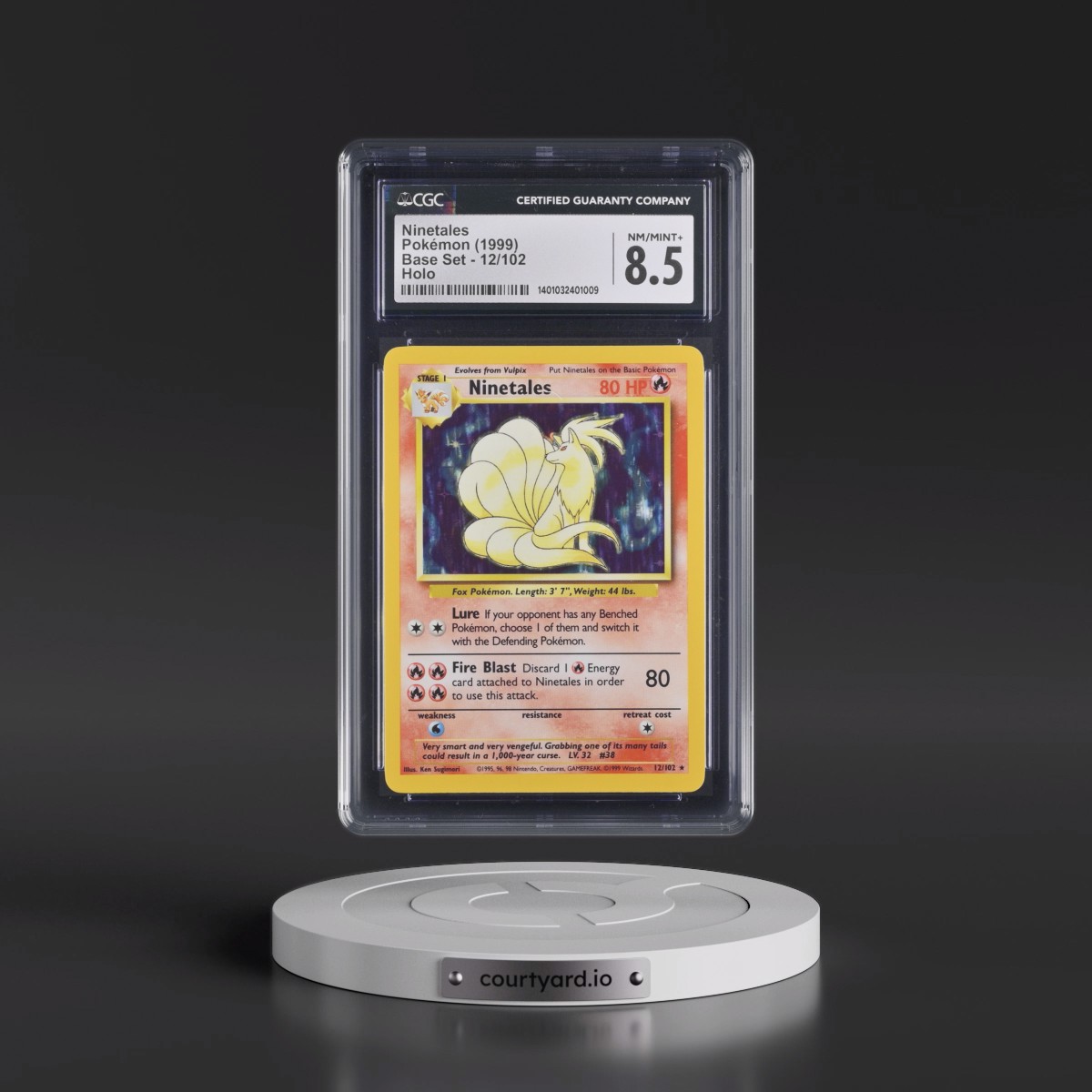 1999 Base Set #12/102 Ninetales - Holo (CGC 8.5 NM-MT+)