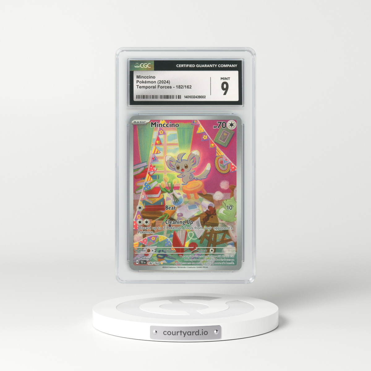 2023 Temporal Forces #182 Minccino - Full Art Holo (CGC 9 MINT)