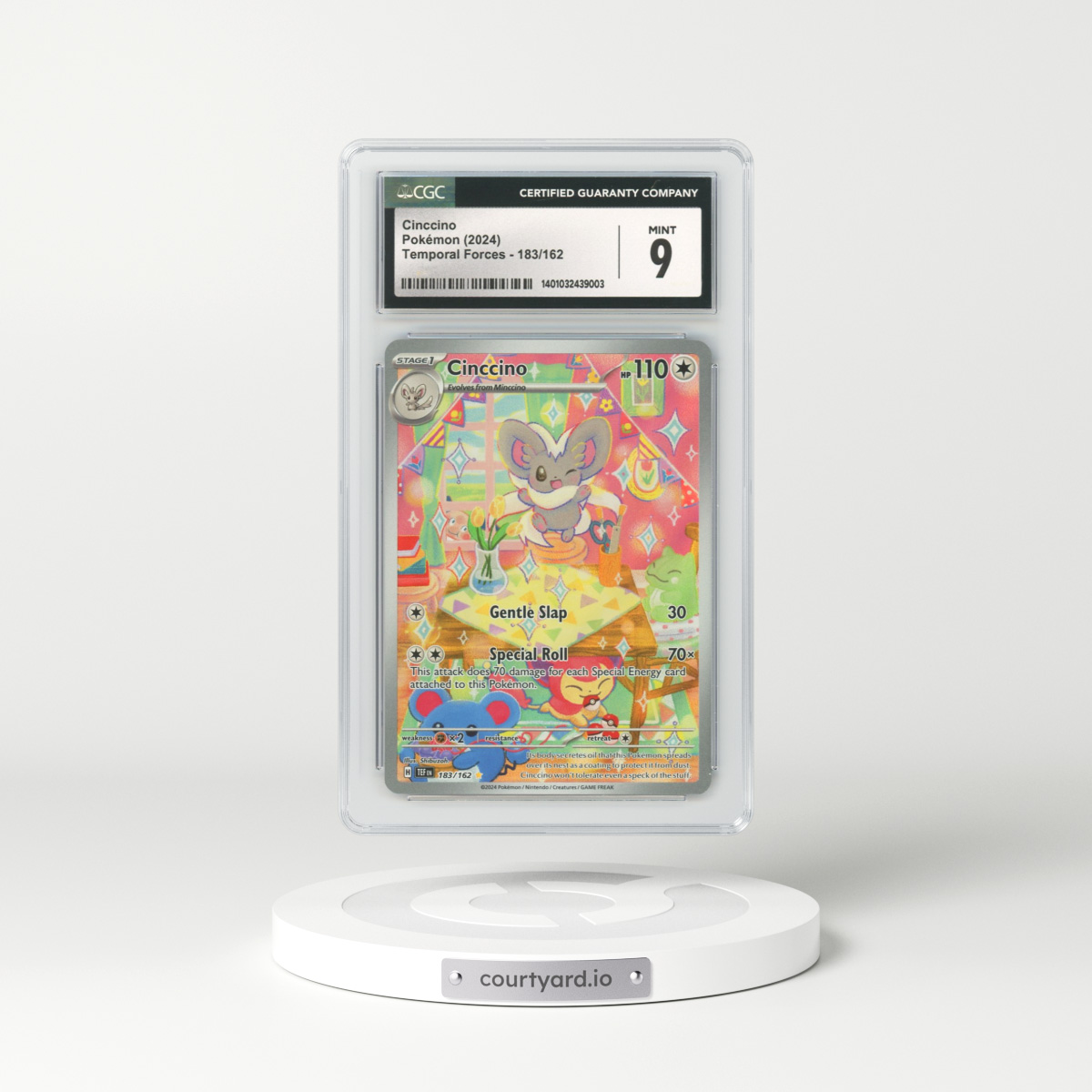 2023 Temporal Forces #183 Cinccino - Full Art Holo (CGC 9 MINT)