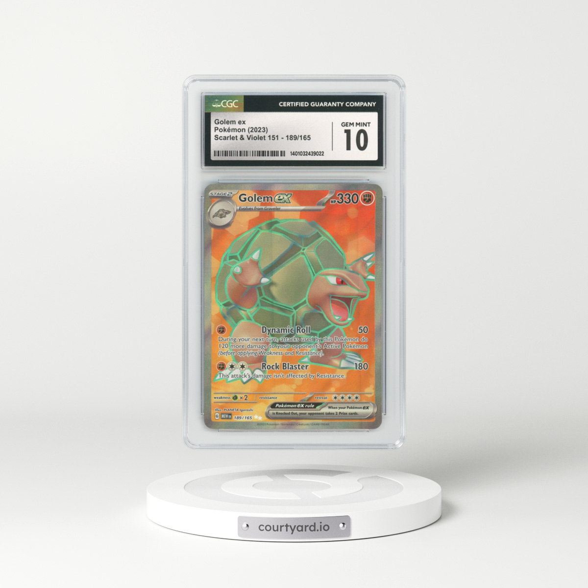 2023 Pokémon 151 #189 Golem EX - Holo (CGC 10 GEM MINT)