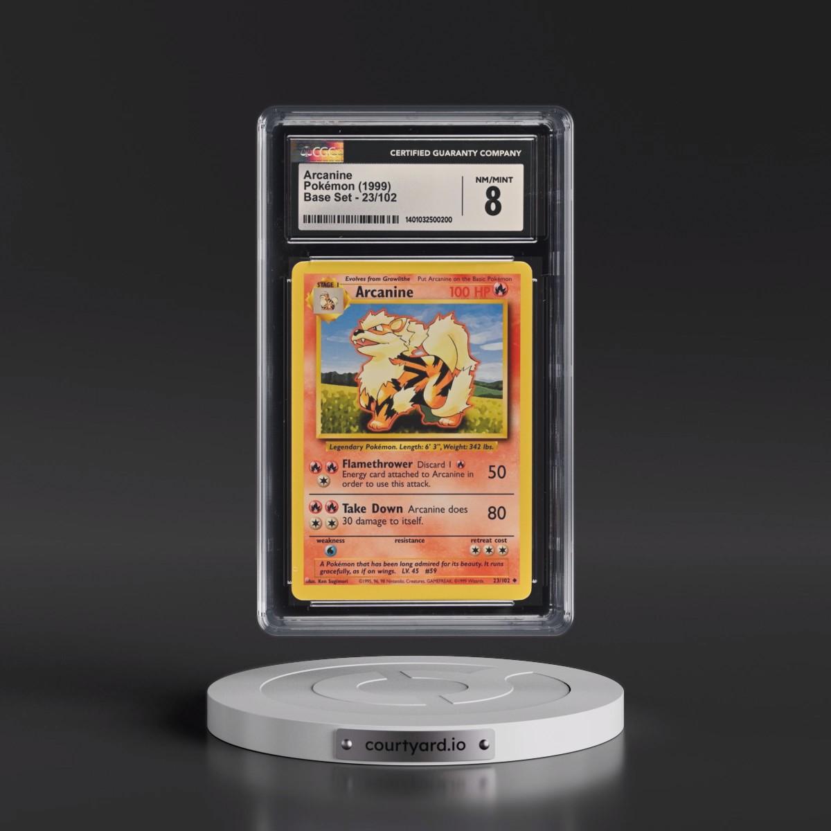 1999 Base Set Arcanine #23/102 CGC 8