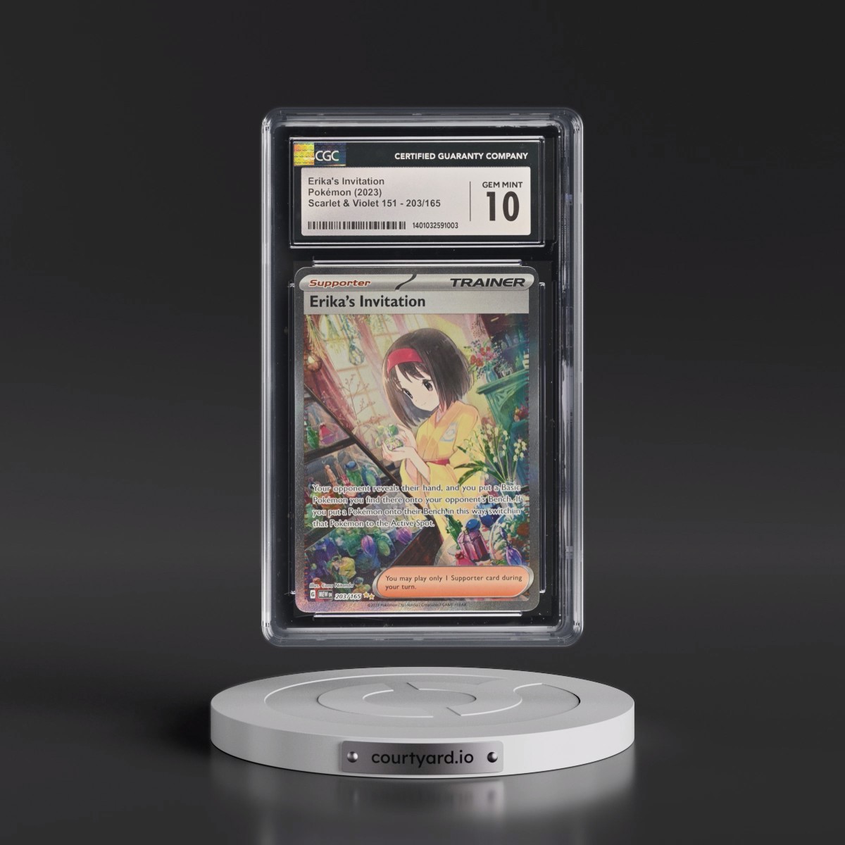 2023 Scarlet & Violet 151 - MEW EN #203/165 Erika's Invitation - Special Illustration Rare (Holo) (CGC 10 GEM MINT)