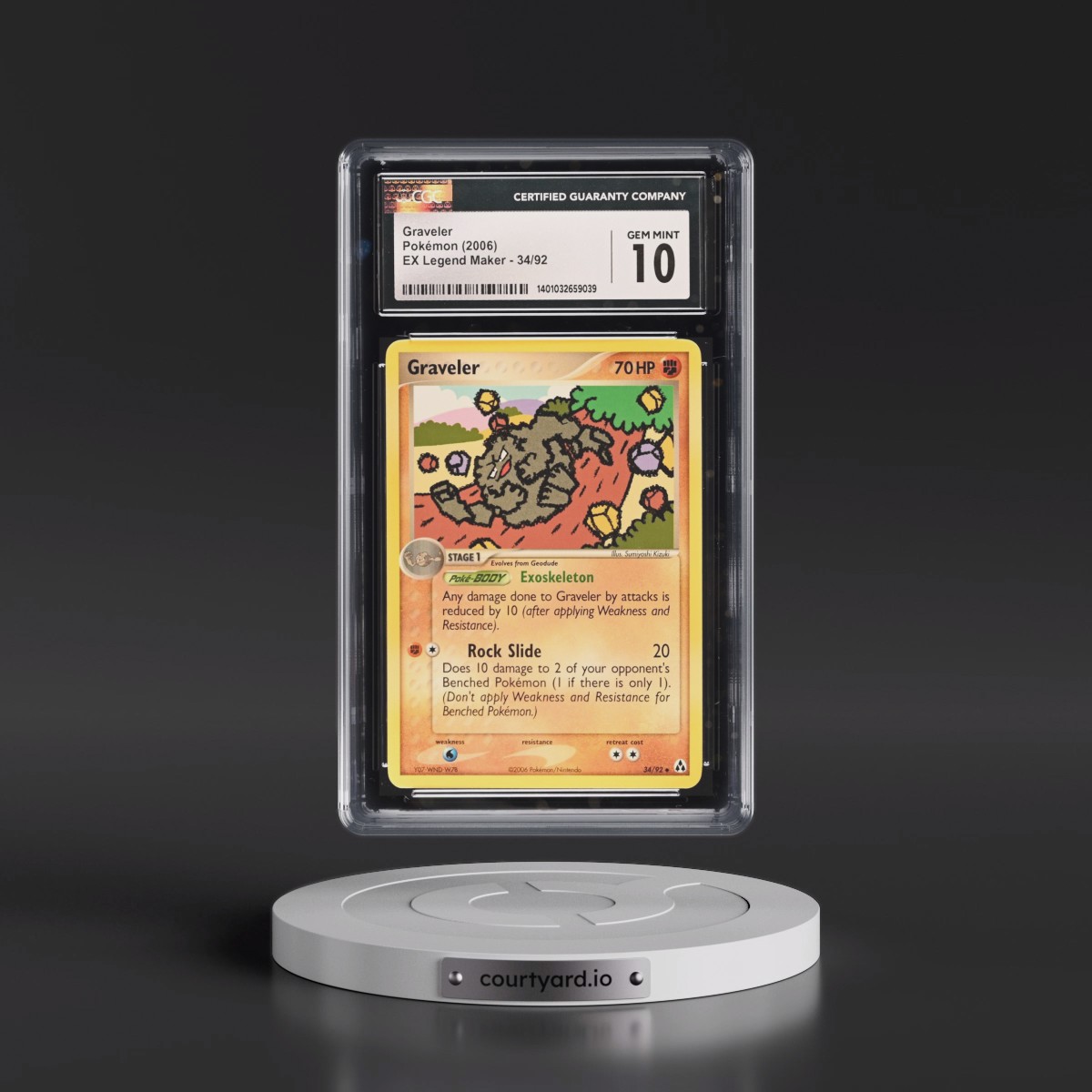 2006 EX Legend Maker #34/92 Graveler (CGC 10 GEM MINT)