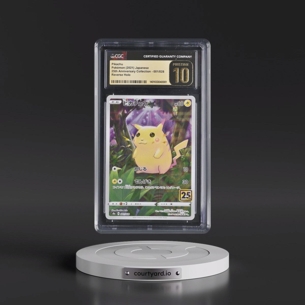 2021 25th Anniversary Collection #001/028 Pikachu - Reverse Holo Square/Diamond (CGC 10 PRISTINE)