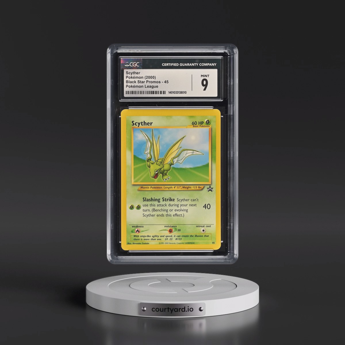 1999 Black Star Promos #45 Scyther - Pokémon League (CGC 9 MINT)