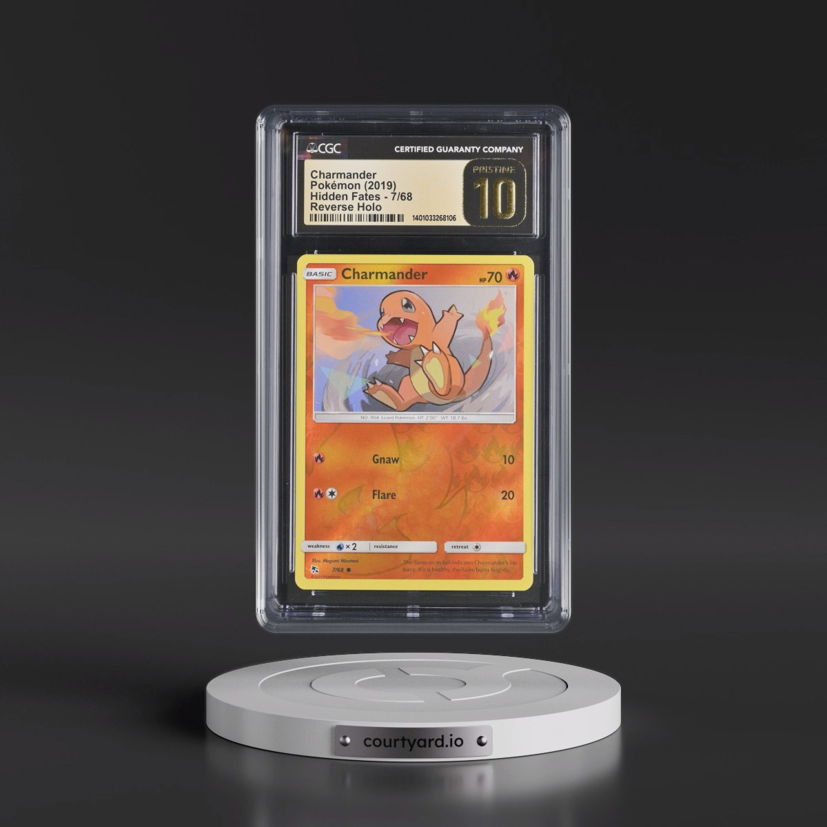 2019 Hidden Fates Charmander - Reverse Holo #7/68 CGC 10